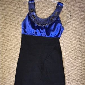 blue and black strip of gems across top